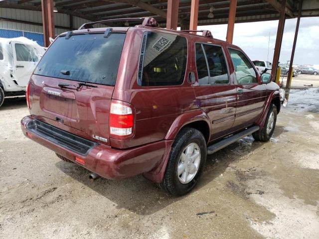 JN8DR09X61W578016 - 2001 NISSAN PATHFINDER LE 勃艮第红 照片 3