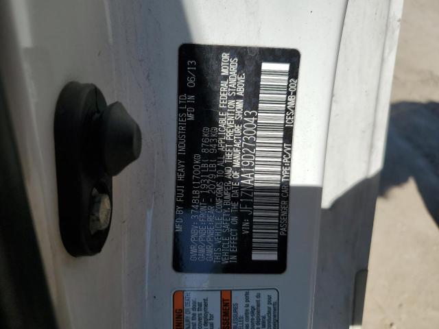 JF1ZNAA19D2730043 - 2013 TOYOTA SCION FR-S WHITE photo 12