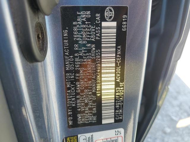 4T1BE32K74U912855 - 2004 TOYOTA CAMRY LE BLUE photo 13