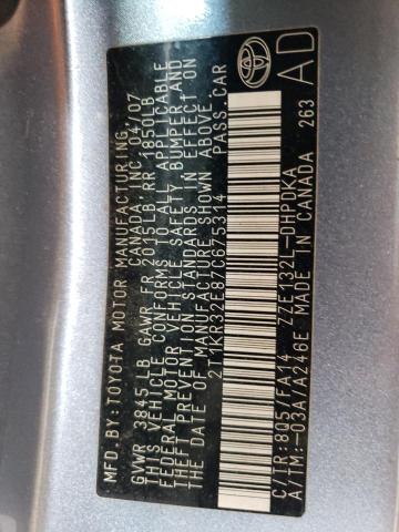 2T1KR32E87C675314 - 2007 TOYOTA MATRIX AUT XR BLUE photo 12