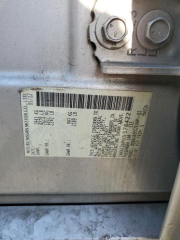 1N4AL2APXCN576422 - 2012 NISSAN ALTIMA BASE Күміс фото 12