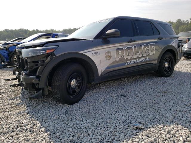 1FM5K8AC5NGA08371 - 2022 FORD EXPLORER POLICE INTERCEPTOR SILVER photo 1