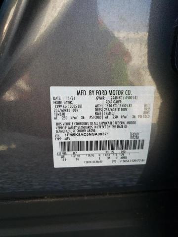 1FM5K8AC5NGA08371 - 2022 FORD EXPLORER POLICE INTERCEPTOR SILVER photo 14