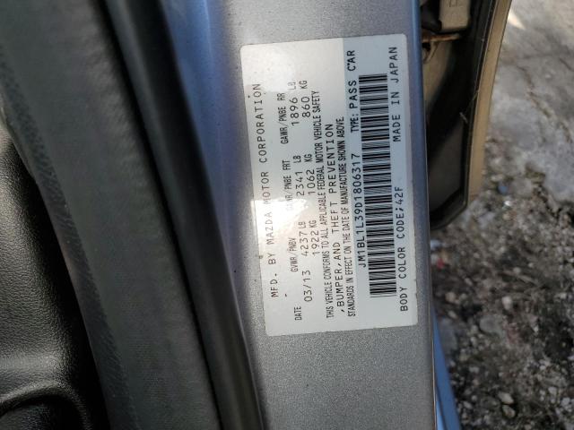 JM1BL1L39D1806317 - 2013 MAZDA SPEED 3 ვერცხლისფერი ფოტო 12