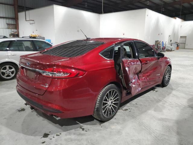 3FA6P0LU4JR251647 - 2018 FORD FUSION SE HYBRID RED photo 3