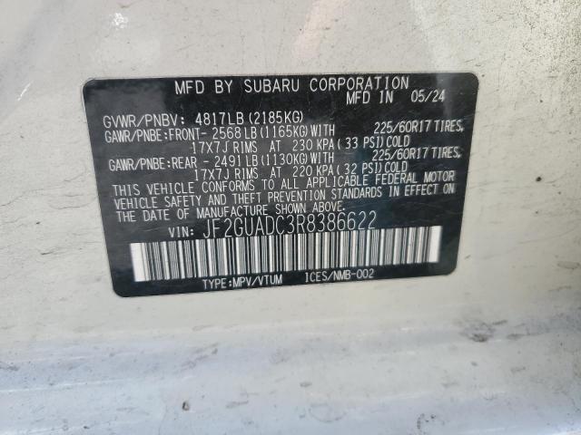 JF2GUADC3R8386622 - 2024 SUBARU CROSSTREK PREMIUM 白色 照片 12