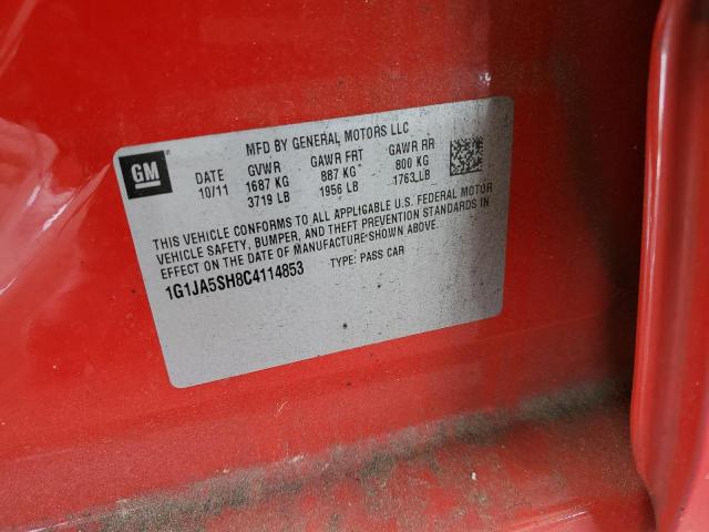 1G1JA5SH8C4114853 - 2012 CHEVROLET SONIC LS Qırmızı foto 12
