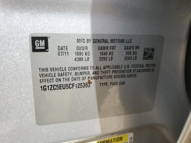 1G1ZC5EU5CF125383 - 2012 CHEVROLET MALIBU 1LT 银色 照片 12