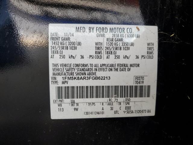 1FM5K8AR3FGB62213 - 2015 FORD EXPLORER POLICE INTERCEPTOR BLACK photo 13