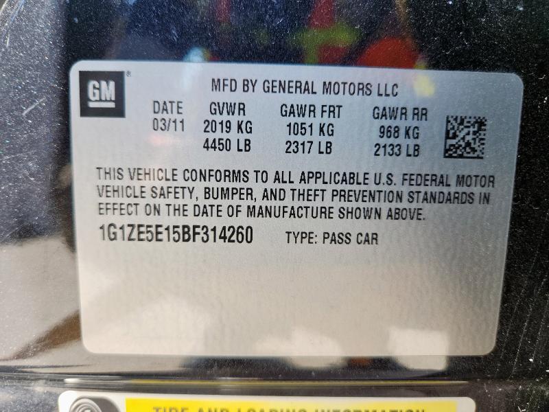 1G1ZE5E15BF314260 - 2011 CHEVROLET MALIBU LTZ 黑色 照片 12