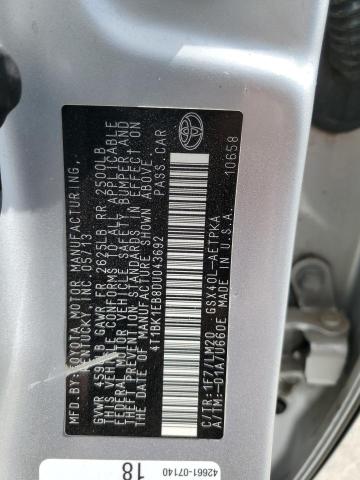 4T1BK1EB8DU043692 - 2013 TOYOTA AVALON BASE 灰色 照片 12