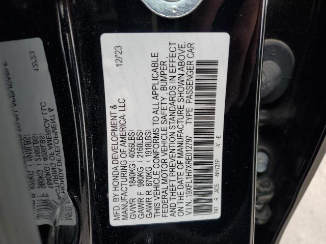 19XFL1H7XRE012797 - 2024 HONDA CIVIC EXL BLACK photo 12