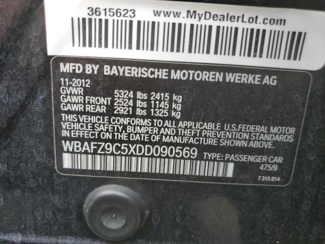 WBAFZ9C5XDD090569 - 2013 BMW 535 I HYBRID BLACK photo 12