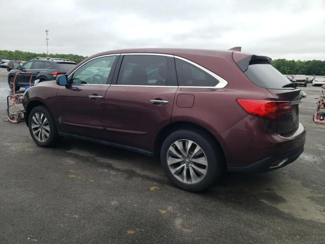 5FRYD4H43FB001268 - 2015 ACURA MDX TECHNOLOGY BURGUNDY photo 2