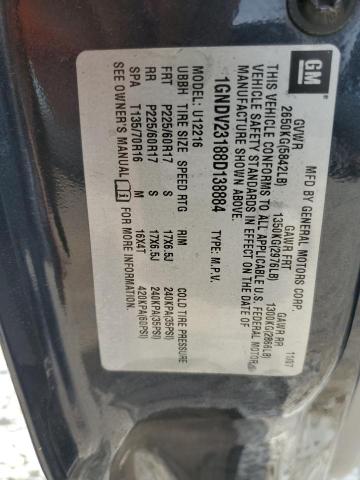 1GNDV23188D138884 - 2008 CHEVROLET UPLANDER LS BLUE photo 13