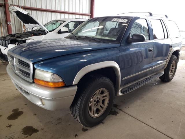 1B4HS58N02F183164 - 2002 DODGE DURANGO SLT PLUS BLUE photo 1