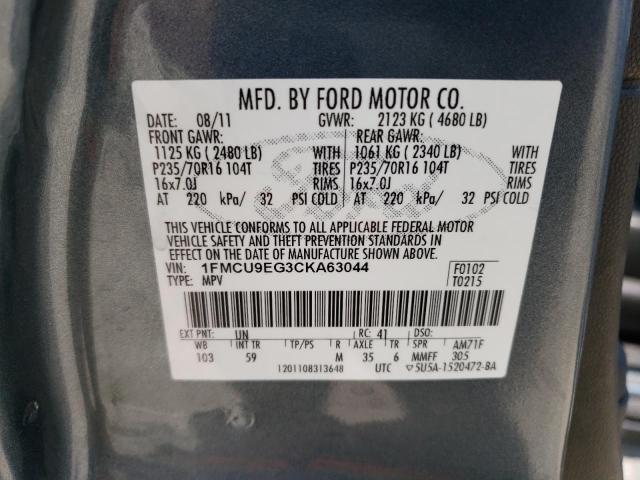 1FMCU9EG3CKA63044 - 2012 FORD ESCAPE LIMITED BLUE photo 13