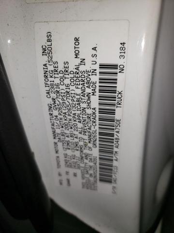 5TETU62N35Z014091 - 2005 TOYOTA TACOMA PRERUNNER ACCESS CAB WHITE photo 12