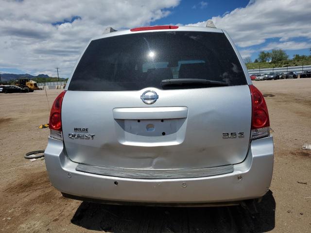 5N1BV28UX5N119337 - 2005 NISSAN QUEST S SILVER photo 6