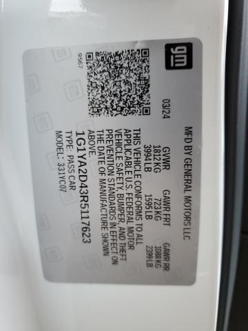 1G1YA2D43R5117623 - 2024 CHEVROLET CORVETTE STINGRAY 1LT WHITE photo 12