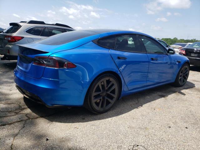 5YJSA1E64MF438794 - 2021 TESLA MODEL S BLUE photo 3