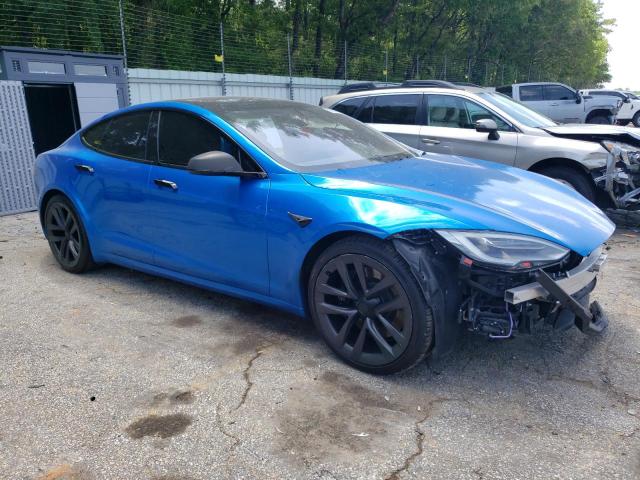 5YJSA1E64MF438794 - 2021 TESLA MODEL S BLUE photo 4