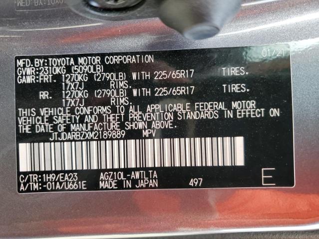 JTJDARBZXM2189889 - 2021 LEXUS NX 300 BASE ნაცრისფერი ფოტო 14