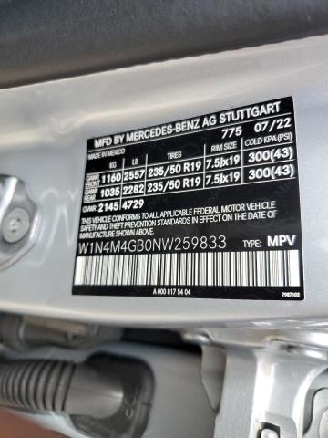 W1N4M4GB0NW259833 - 2022 MERCEDES-BENZ GLB 250 SILVER photo 12