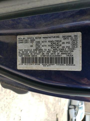 5TBBT44161S168887 - 2001 TOYOTA TUNDRA ACCESS CAB ლურჯი ფოტო 12