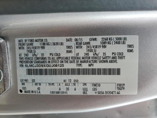 5LMCJ3D9XGUJ08125 - 2016 LINCOLN MKC RESERVE Gümüş fotoğraf 12