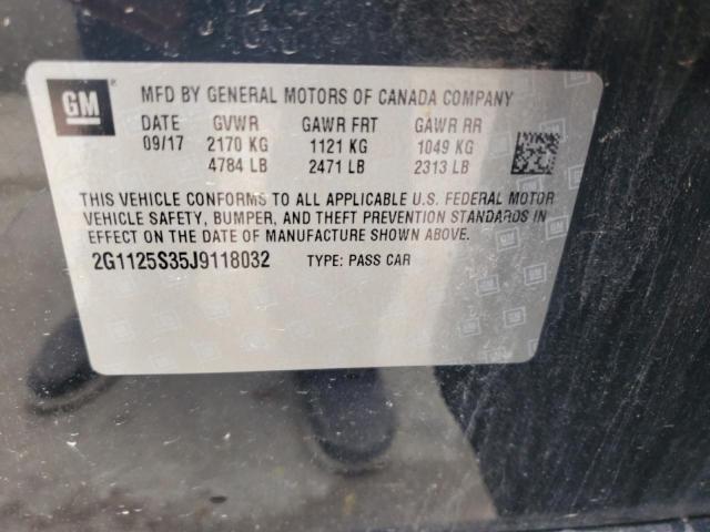 2G1125S35J9118032 - 2018 CHEVROLET IMPALA PREMIER Qara foto 12