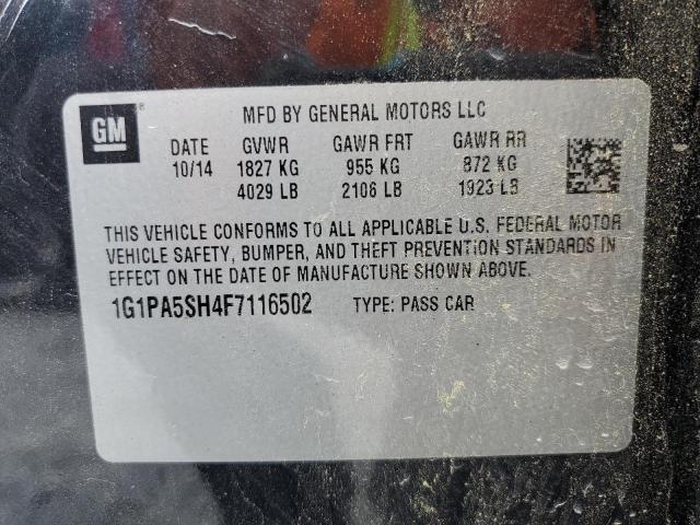 1G1PA5SH4F7116502 - 2015 CHEVROLET CRUZE LS BLACK photo 12