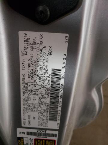 5TFUU4EN3BX006483 - 2011 TOYOTA TACOMA ACCESS CAB ვერცხლისფერი ფოტო 12