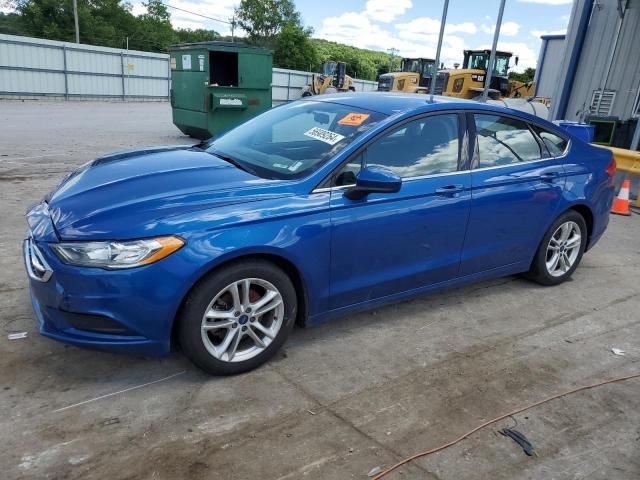 3FA6P0HD4JR144249 - 2018 FORD FUSION SE BLUE photo 1