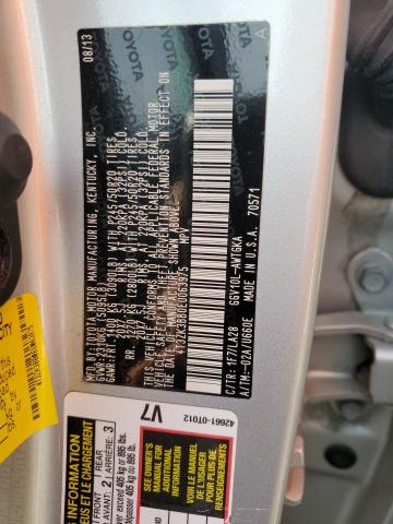 4T3ZK3BB0EU063975 - 2014 TOYOTA VENZA LE SILVER photo 13