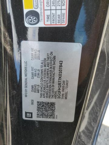 1G1FH1R77K0107843 - 2019 CHEVROLET CAMARO SS Қара фото 12