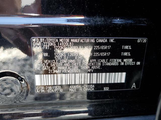 2T3MWRFV0LW097028 - 2020 TOYOTA RAV4 LE BLACK photo 13