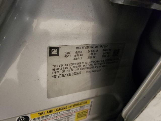 1G1ZC5E1XBF392975 - 2011 CHEVROLET MALIBU 1LT SILVER photo 12