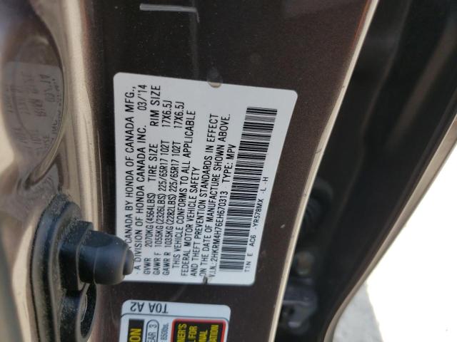 2HKRM4H76EH670313 - 2014 HONDA CR-V EXL GRAY photo 13