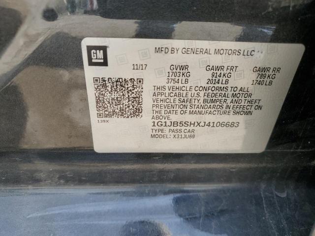 1G1JB5SHXJ4106683 - 2018 CHEVROLET SONIC LS CHARCOAL photo 12