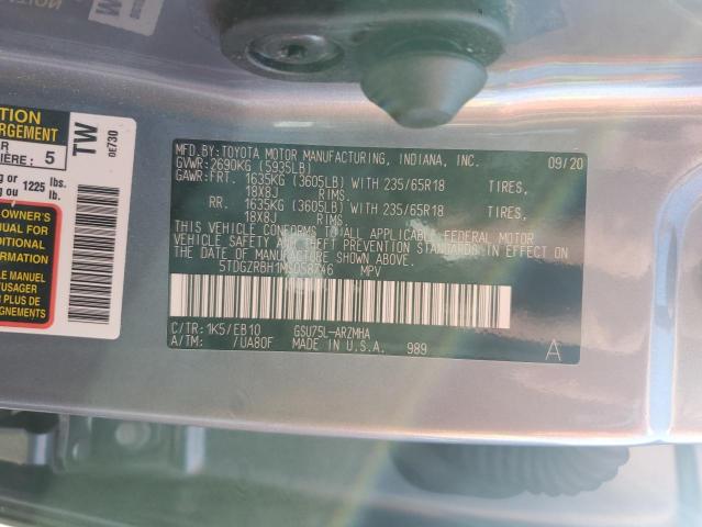 5TDGZRBH1MS058746 - 2021 TOYOTA HIGHLANDER XLE BLUE photo 13