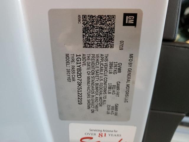 1G1YB2D73K5122219 - 2019 CHEVROLET CORVETTE STINGRAY 1LT GRAY photo 12