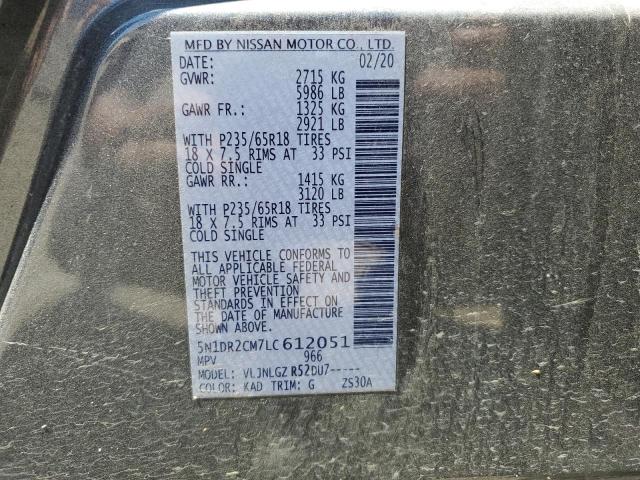 5N1DR2CM7LC612051 - 2020 NISSAN PATHFINDER SL GRAY photo 13