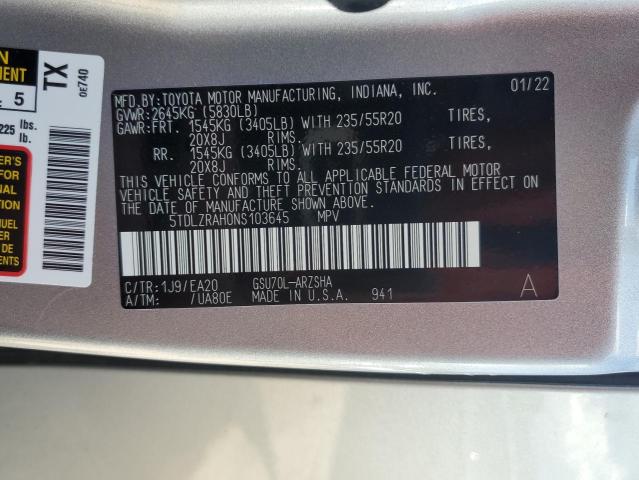 5TDLZRAH0NS103645 - 2022 TOYOTA HIGHLANDER XSE SILVER photo 13