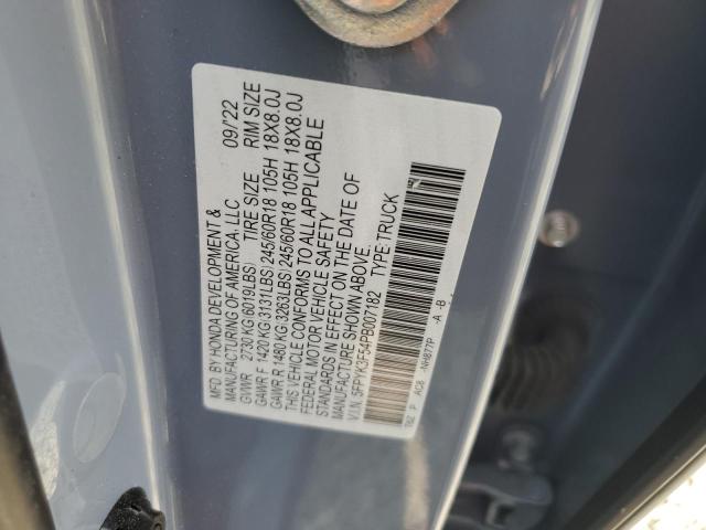 5FPYK3F54PB007182 - 2023 HONDA RIDGELINE RTL Синій фото 13