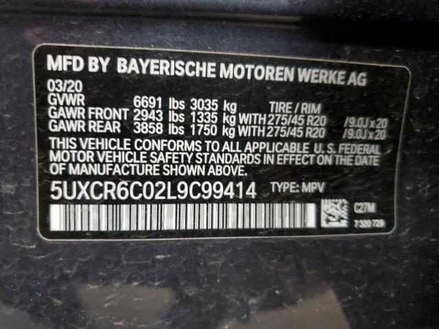 5UXCR6C02L9C99414 - 2020 BMW X5 XDRIVE40I BLUE photo 13