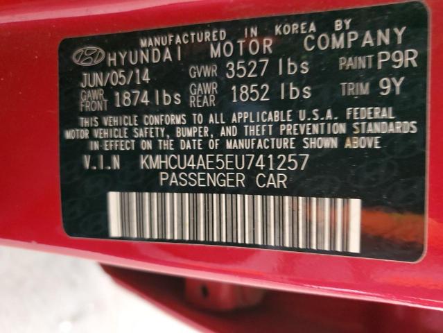 KMHCU4AE5EU741257 - 2014 HYUNDAI ACCENT GLS RED photo 13