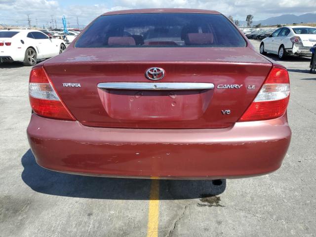 4T1BF32K12U009059 - 2002 TOYOTA CAMRY LE წითელი ფოტო 6
