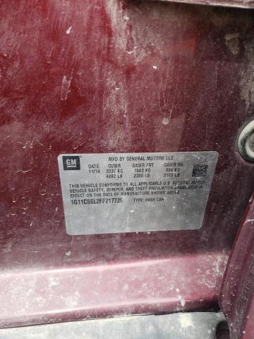 1G11C5SL2FF217726 - 2015 CHEVROLET MALIBU 1LT 勃艮第红 照片 12