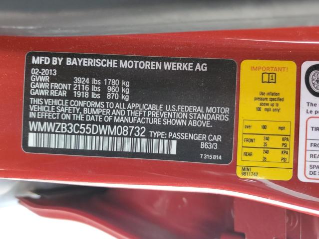 WMWZB3C55DWM08732 - 2013 MINI COOPER COUNTRYMAN RED photo 12